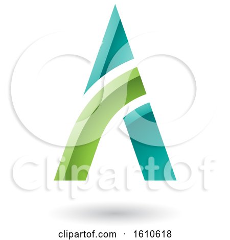 Clipart of a Green and Turquoise Letter a Design - Royalty Free Vector Illustration by cidepix