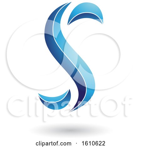 Clipart of a Blue Letter S - Royalty Free Vector Illustration by cidepix