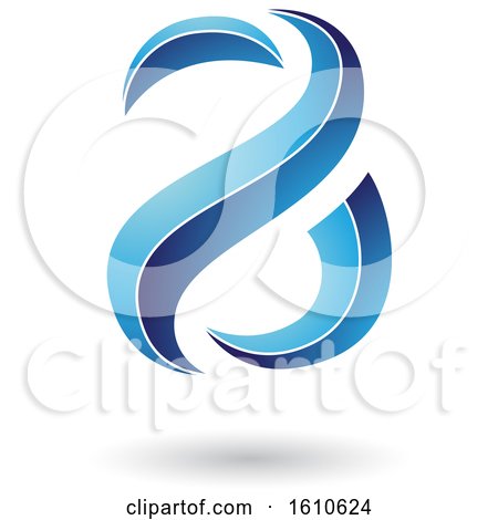 Clipart of a Blue Lined Snake Shaped Letter a Design - Royalty Free Vector Illustration by cidepix