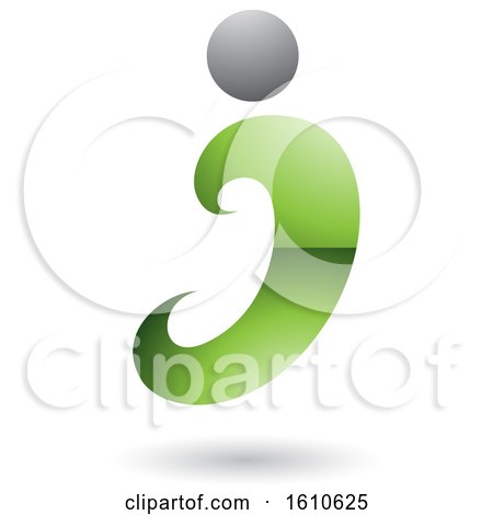 Clipart of a Green and Gray Letter I - Royalty Free Vector Illustration by cidepix