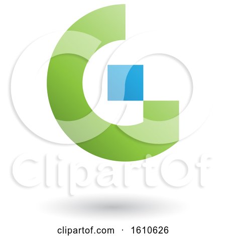 Clipart of a Green and Blue Letter G - Royalty Free Vector Illustration by cidepix