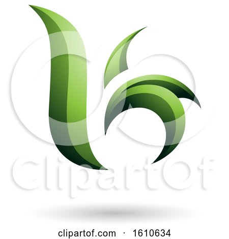 Clipart of a Green Letter B or K - Royalty Free Vector Illustration by cidepix