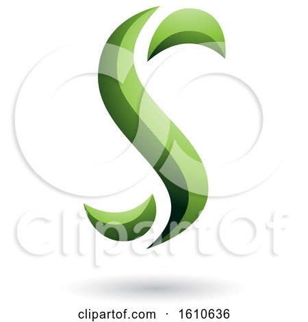 Clipart of a Green Letter S - Royalty Free Vector Illustration by cidepix