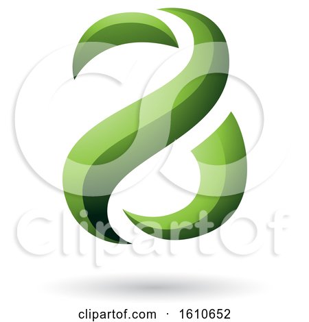 Clipart of a Green Glossy Snake Shaped Letter a Design - Royalty Free Vector Illustration by cidepix