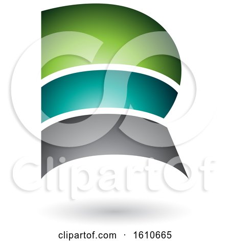 Clipart of a Layered Letter R - Royalty Free Vector Illustration by cidepix