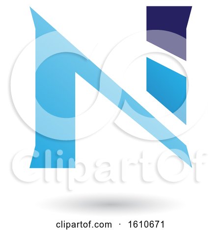 Clipart of a Blue Letter N - Royalty Free Vector Illustration by cidepix