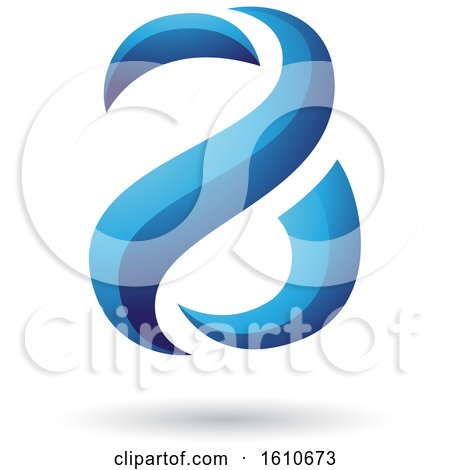 Clipart of a Blue Snake Shaped Letter a Design - Royalty Free Vector Illustration by cidepix