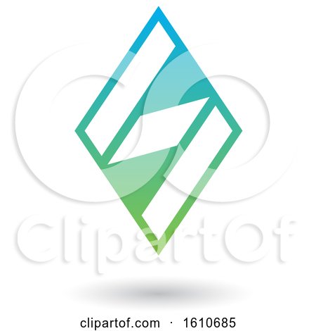 Clipart of a Blue and Green Letter S - Royalty Free Vector Illustration by cidepix