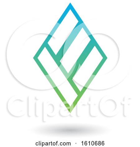 Clipart of a Blue and Green Letter E - Royalty Free Vector Illustration by cidepix