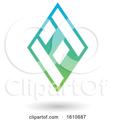 Clipart of a Blue and Green Letter a - Royalty Free Vector Illustration by cidepix