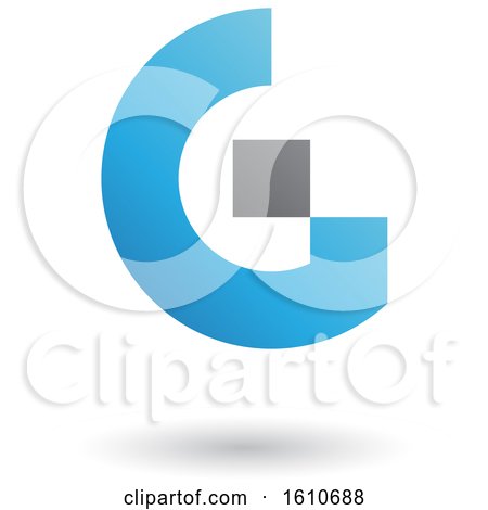 Clipart of a Blue and Gray Letter G - Royalty Free Vector Illustration by cidepix