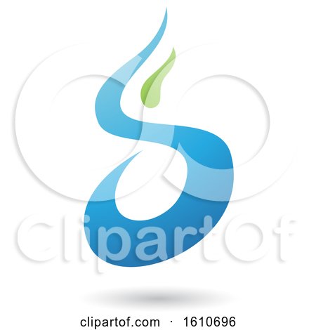 Clipart of a Blue and Green Letter S - Royalty Free Vector Illustration by cidepix