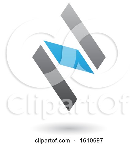 Clipart of a Blue and Gray Letter N - Royalty Free Vector Illustration by cidepix