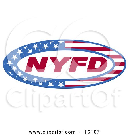 Circle Of Stars And Stripes Around Nyfd Clipart Illustration by Andy Nortnik