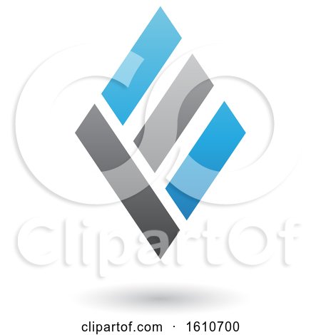 Clipart of a Blue and Gray Letter E - Royalty Free Vector Illustration by cidepix