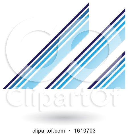 Clipart of a Retro Abstract Diagonal Stripes Blue Letter M - Royalty Free Vector Illustration by cidepix