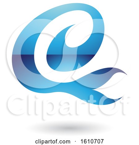 Clipart of a Blue Letter E - Royalty Free Vector Illustration by cidepix