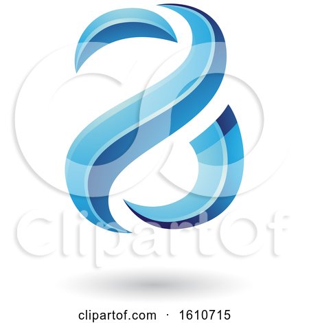 Clipart of a Blue Glossy Snake Shaped Letter a Design - Royalty Free Vector Illustration by cidepix