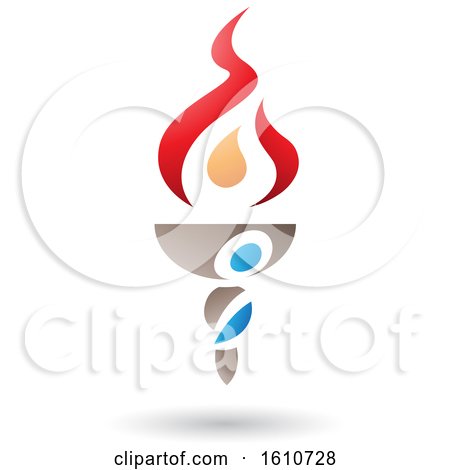 Clipart of a Flaming Torch with Letter a Shaped Fire - Royalty Free Vector Illustration by cidepix