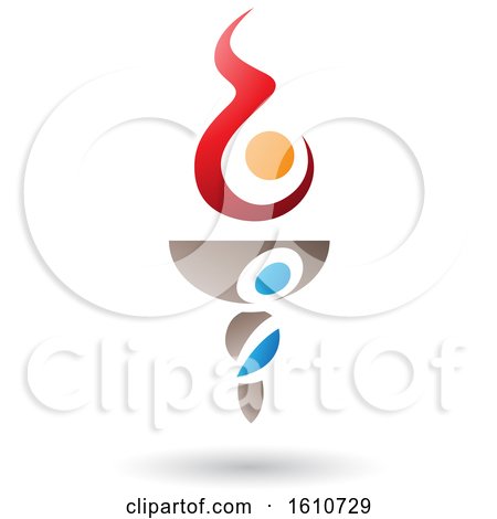 Clipart of a Flaming Torch with Letter B Shaped Fire - Royalty Free Vector Illustration by cidepix