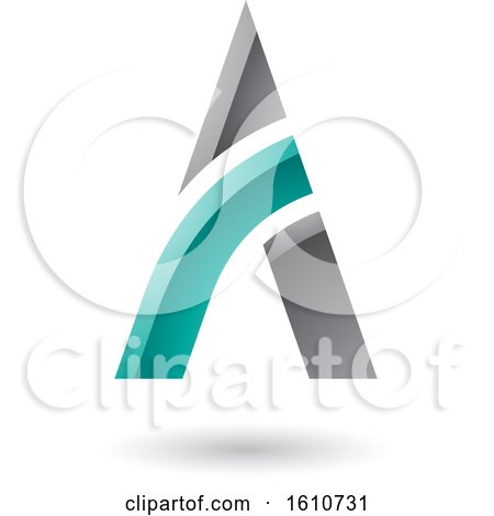 Clipart of a Gray and Turquoise Letter a Design - Royalty Free Vector Illustration by cidepix