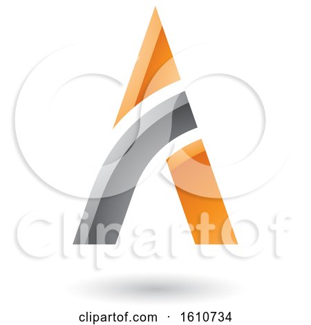Clipart of a Gray and Orange Letter a Design - Royalty Free Vector Illustration by cidepix