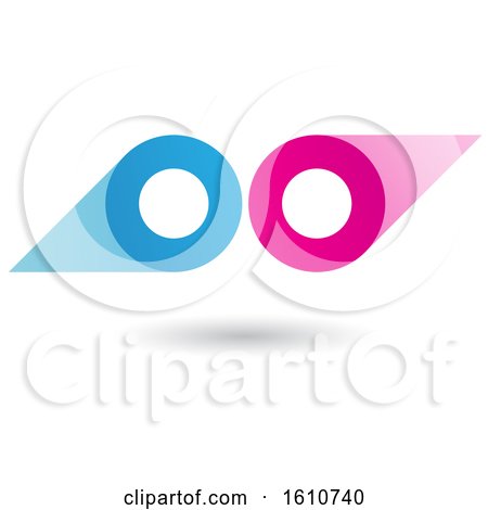 Clipart of a Blue and Magenta Abstract Double Letter O or Binoculars Design - Royalty Free Vector Illustration by cidepix