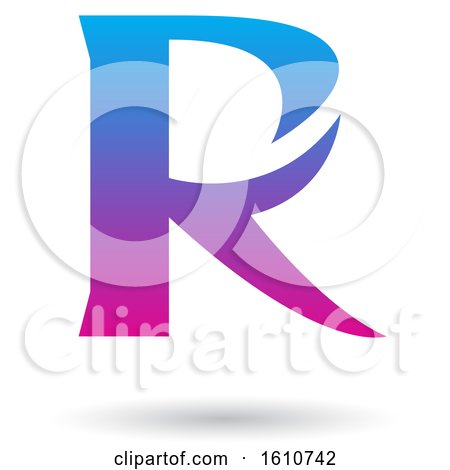 Clipart of a Gradient Blue and Magenta Letter R - Royalty Free Vector Illustration by cidepix
