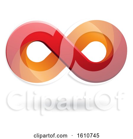 Clipart of a Red and Orange Infinity Symbol - Royalty Free Vector Illustration by cidepix