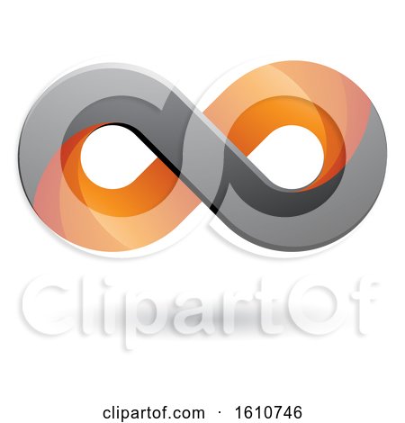 Clipart of a Gray and Orange Infinity Symbol - Royalty Free Vector Illustration by cidepix
