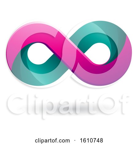 Clipart of a Magenta and Green Infinity Symbol - Royalty Free Vector Illustration by cidepix