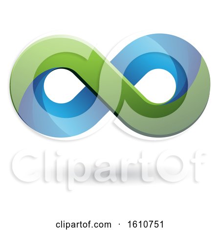 Clipart of a Blue and Green Infinity Symbol - Royalty Free Vector Illustration by cidepix