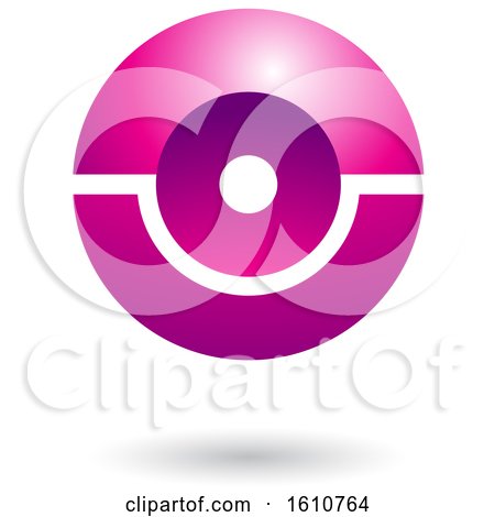 Clipart of a Magenta Futuristic Sphere - Royalty Free Vector Illustration by cidepix
