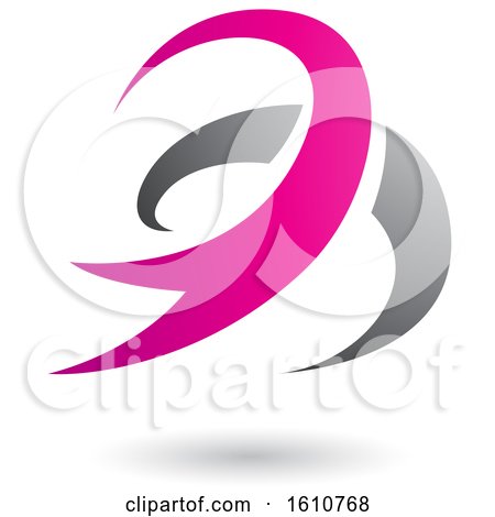 Clipart of a Magenta and Gray Twister - Royalty Free Vector Illustration by cidepix