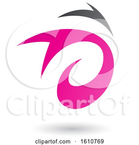 Clipart of a Magenta and Gray Twister - Royalty Free Vector Illustration by cidepix