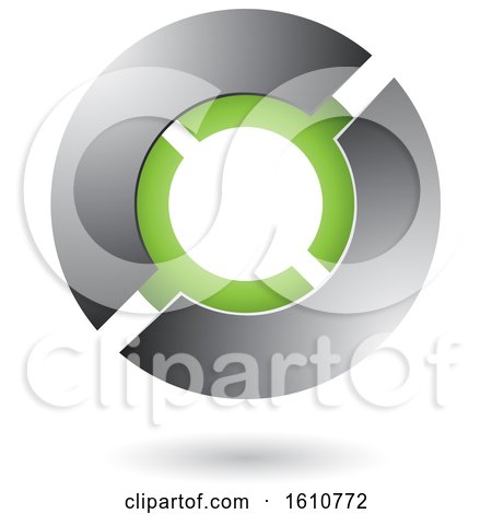 Clipart of a Green and Gray Futuristic Sphere - Royalty Free Vector Illustration by cidepix