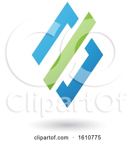 Clipart of a Blue and Green Diamond - Royalty Free Vector Illustration by cidepix