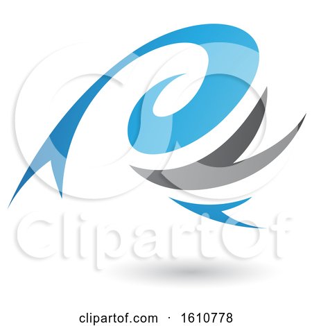 Clipart of a Blue and Gray Twister - Royalty Free Vector Illustration by cidepix