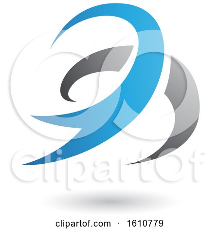 Clipart of a Blue and Gray Twister - Royalty Free Vector Illustration by cidepix
