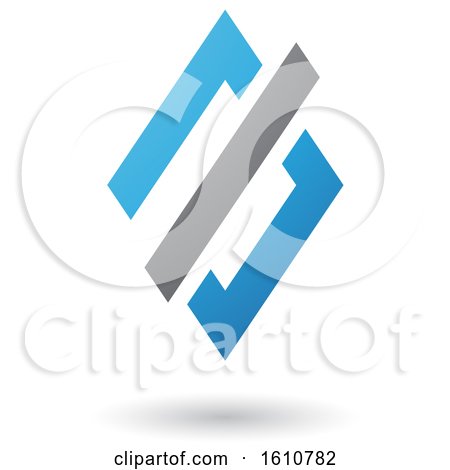 Clipart of a Blue and Gray Diamond - Royalty Free Vector Illustration by cidepix