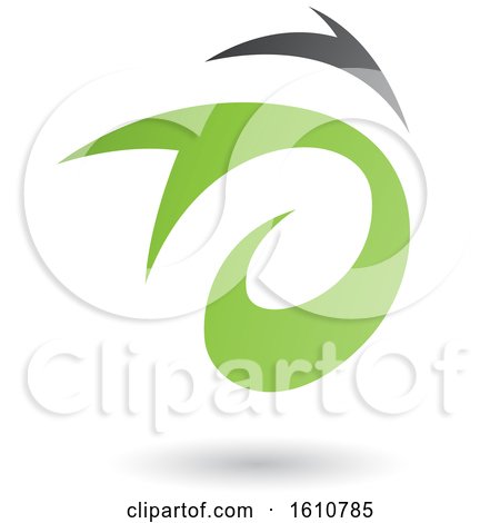 Clipart of a Green and Gray Twister - Royalty Free Vector Illustration by cidepix
