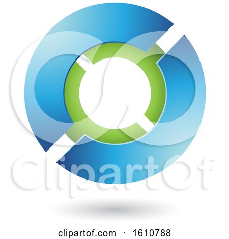 Clipart of a Blue and Green Futuristic Sphere - Royalty Free Vector Illustration by cidepix