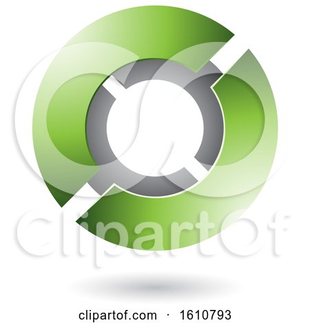 Clipart of a Green and Gray Futuristic Sphere - Royalty Free Vector Illustration by cidepix