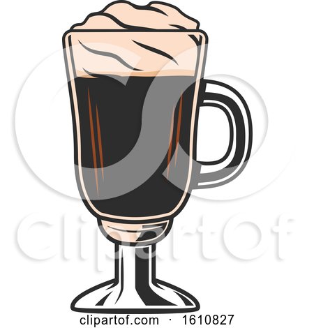 Clipart of a Tall Coffee Glass - Royalty Free Vector Illustration by Vector Tradition SM