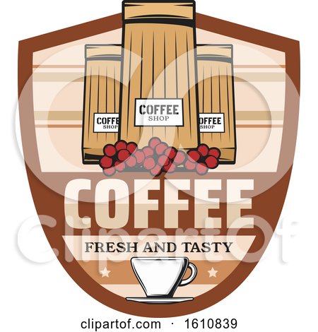Clipart of Coffee Bags and Text - Royalty Free Vector Illustration by Vector Tradition SM