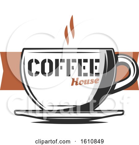Clipart of a Hot Coffee Cup with Text - Royalty Free Vector Illustration by Vector Tradition SM