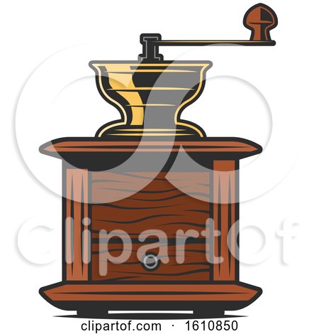 Clipart of a Vintage Coffee Grinder - Royalty Free Vector Illustration by Vector Tradition SM