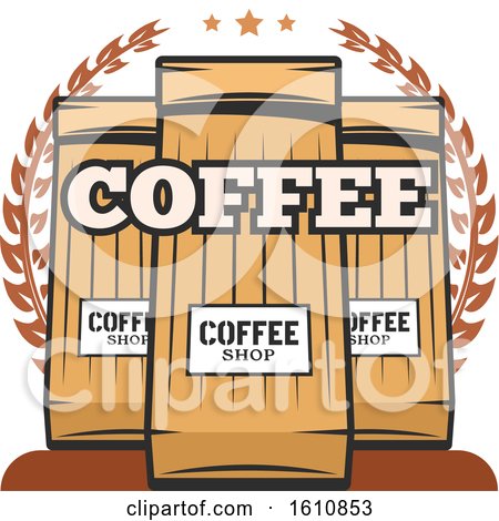 Clipart of Coffee Bags and Text - Royalty Free Vector Illustration by Vector Tradition SM
