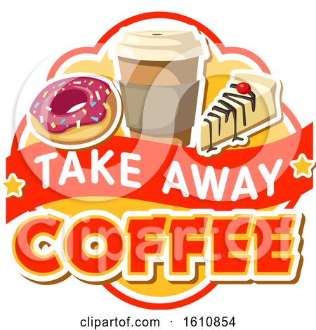 Clipart of a Take Away Coffee Food Design - Royalty Free Vector Illustration by Vector Tradition SM