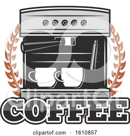 Clipart of an Espresso Machine with Text - Royalty Free Vector Illustration by Vector Tradition SM